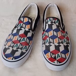 Vans Red and Blue Sneakers Classic Skate Style